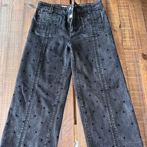 Pilcro Anthropologie Patterned Wide Leg Jeans